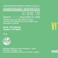 Vitamin D3 Depot 5.000 I.E. - 120 vegane Tabletten